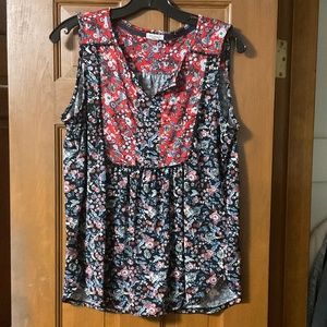 Westport Paisley and Floral Print Tank Top Size L